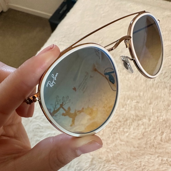 CUSTOMIZED RAY BAN ROUND DOUBLE BRIDGE SUNGLASSES - Picture 7 of 8